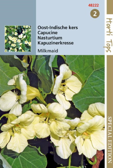 Garden Nasturtium Milkmaid (Tropaeolum) 24 seeds HT